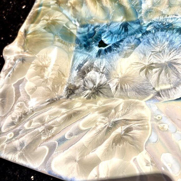 Vintage Bill Campbell Pottery Platter Plate Dish Flambeaux Crystalline Glaze - Picture 4 of 7